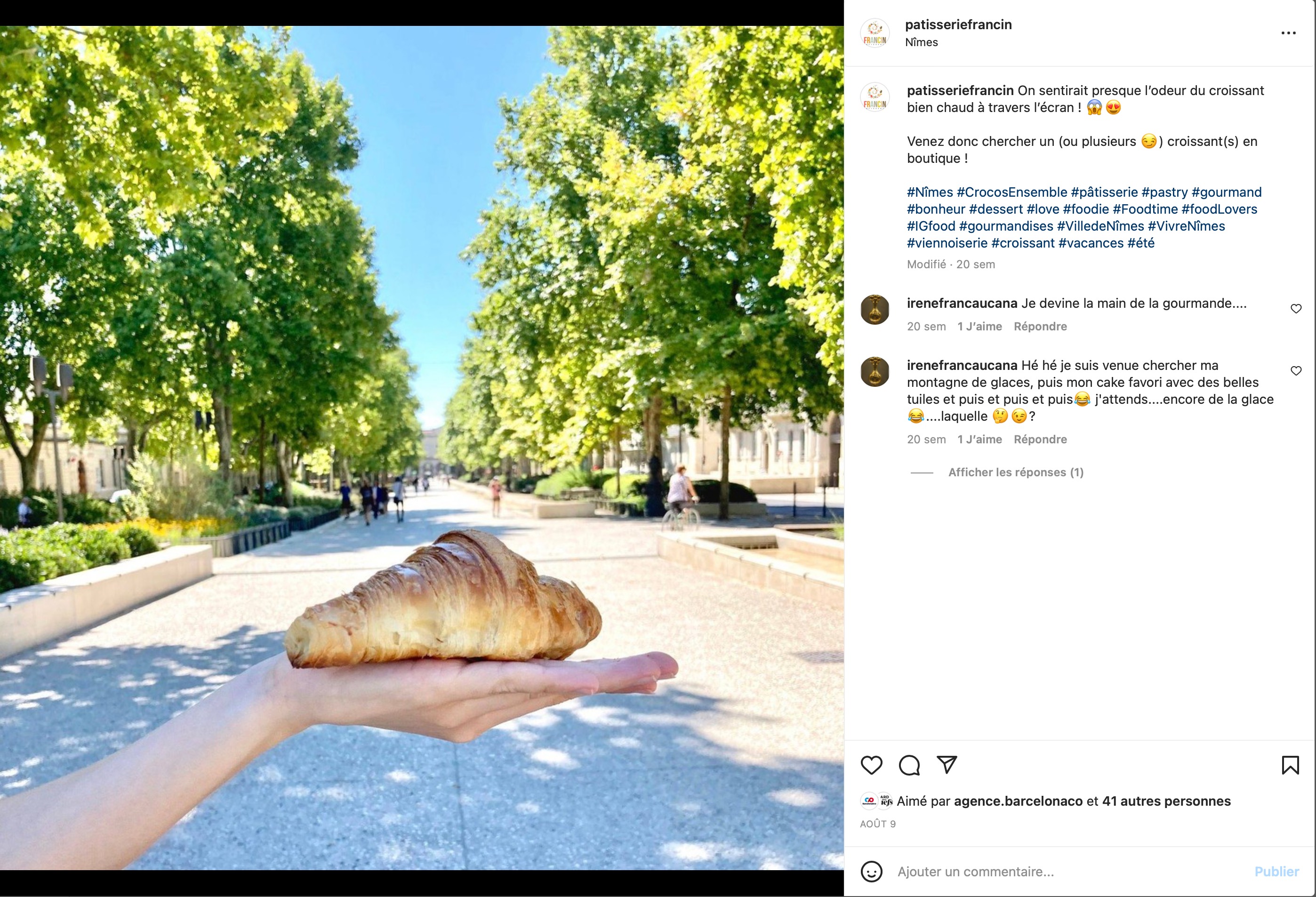 post instagram Francin - Agence de communication Nîmes