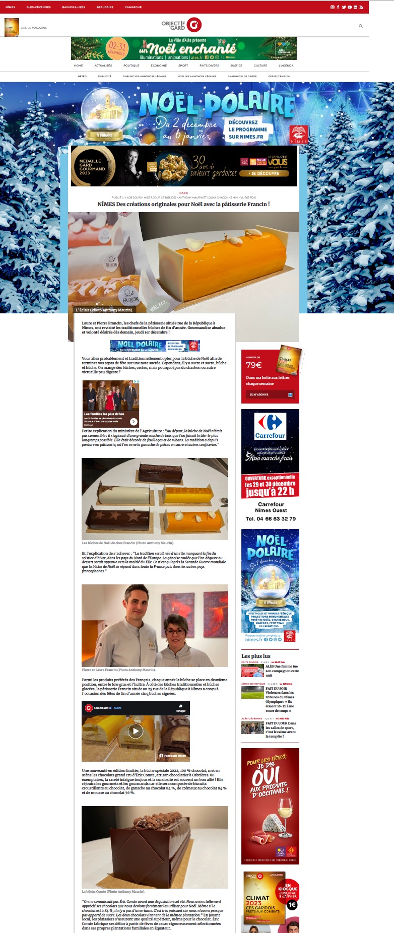 Patisserie Francin - Agence web Nîmes