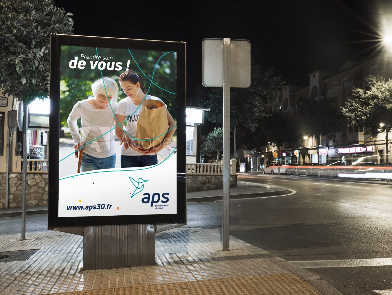 Affiche sucette Aps–agence communication Nîmes