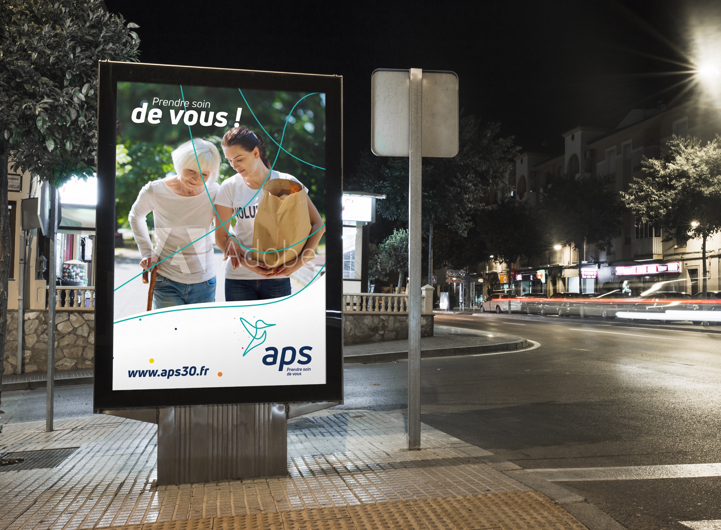 Affiche sucette Aps–agence communication Nîmes