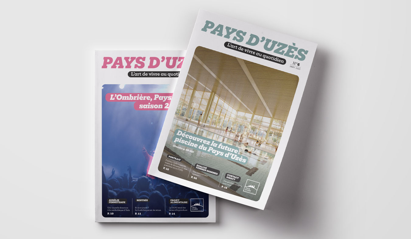 Aperçu page de garde magazine communauté de communes du pays d'uzès - Agence de communication Nîmes