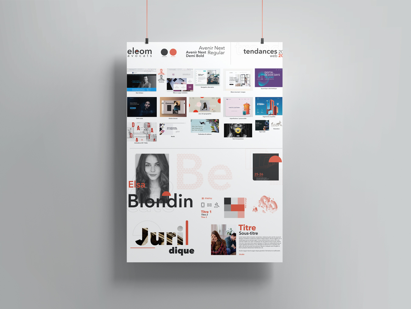 Moodboard identité eleom avocats - agence de communication Nimes