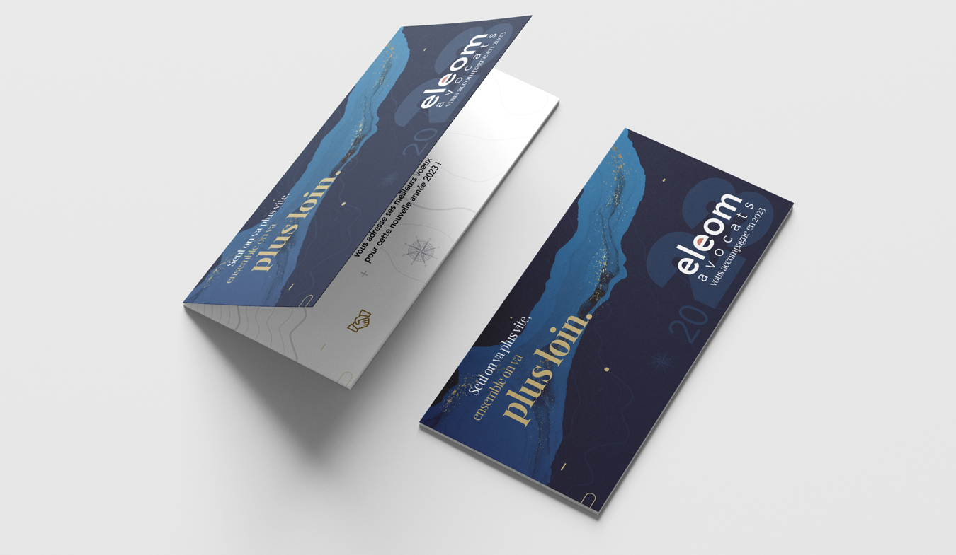 Carte de voeux eleom avocat - agence de communication nimes
