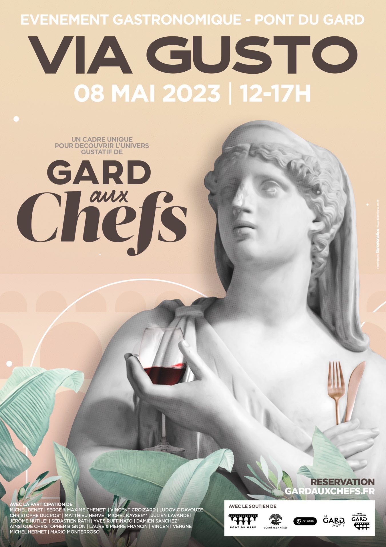 Via Gusto Affiche de l'événement de Gard aux Chefs signée par l'Agence de communication Barcelona & co