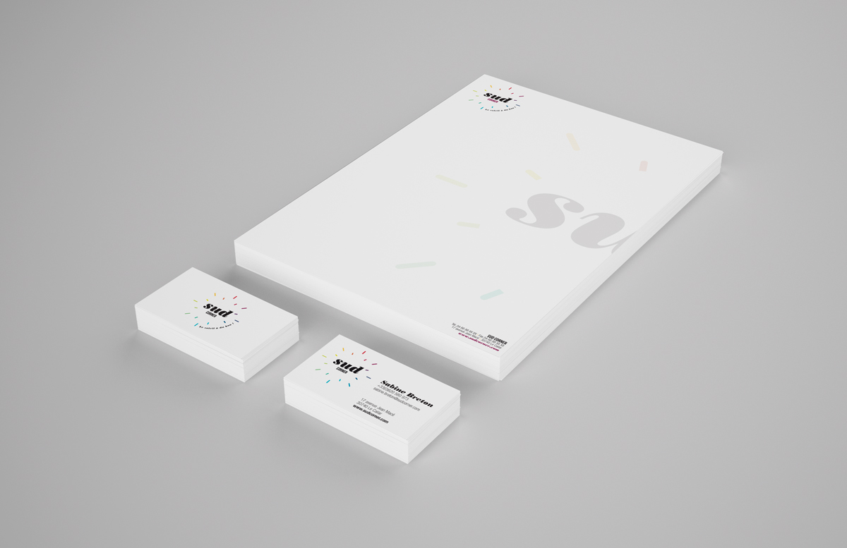 Papeterie sud corner identité visuelle